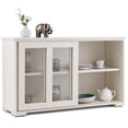 thumbnail image 1 of Costway Storage Cabinet Sideboard Buffet Cupboard Glass Sliding Door Pantry Kitchen New, 1 of 10