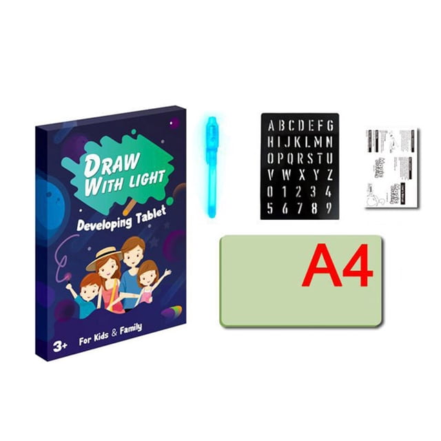 VONKY Children Sketch Board with Luminescent Coating Painting Board Educational Drawing Tool Set A4