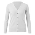 thumbnail image 5 of HBFAGFB Short Cardigan Womens Fashion and Vintage Ribbed Button Down Knitted Sweater White Size 2XL, 5 of 5