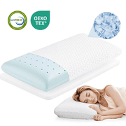 MARNUR Adjustable Memory Foam Pillow 27.5" x 15.7" with High-Support Removable Layer, Dual-Sided Pillowcase, Geometric shapes -1 Pack