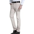 thumbnail image 1 of Mens Business Casual Pants Solid Color Stretch Wrinkle Resistant Trouser Zipper Button Straight Suit Pant White S, 1 of 4