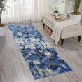 thumbnail image 1 of JV Home Runner Rug Elegance Blue Yellow White 2'7" x 8' Washable Rugs Anti Slip, 1 of 6