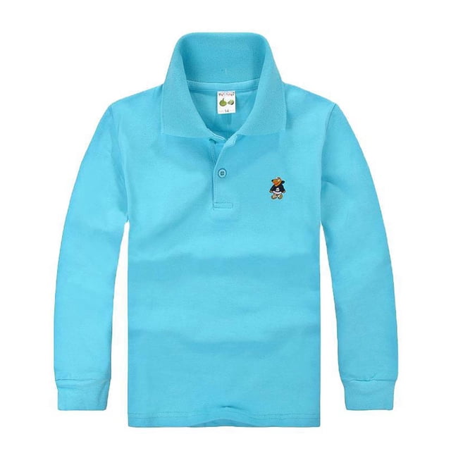 PMVFHDE T-Shirts Garçons T-Shirts Graphiques Chemise d'École à Manches Longues pour Garçons et Filles Bleu, 7-8 Ans