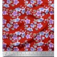 thumbnail image 1 of Soimoi Poly Georgette Fabric Leaves & Buttercup Floral Print Fabric by the Yard 42 Inch Wide, 1 of 3