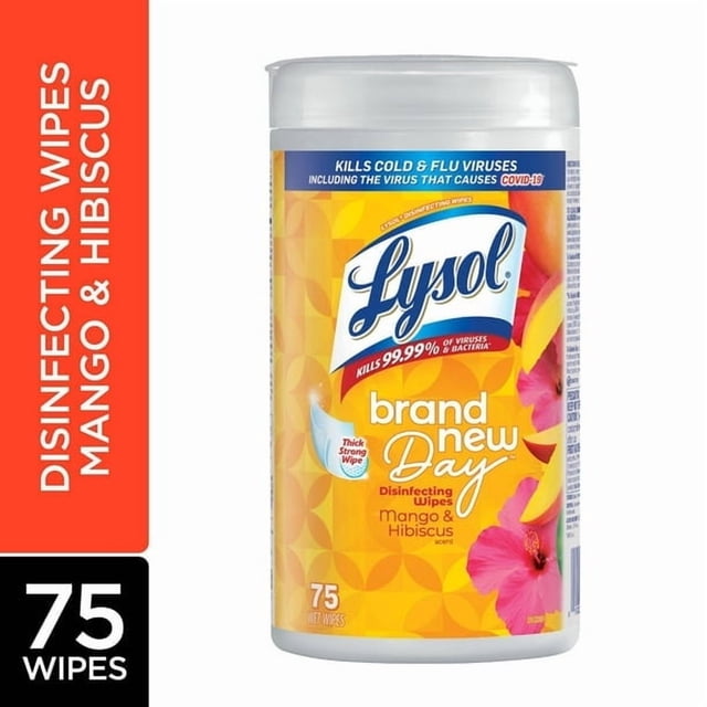 LYSOL® DISINFECTING WIPES - Brand New Day™ Mango and Hibiscus, 75ct, 75CT