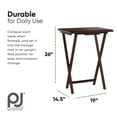 thumbnail image 3 of PJ Wood Tables de Télé en Bois Pliantes avec Étagère de Rangement Pliable, Brun Noyer, Ensemble de 5 Pcs, 3 of 10