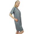 thumbnail image 2 of Bimba Robe de Nuit Gris à Col Cranté pour Femme avec Poches-12, 2 of 6