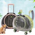 thumbnail image 3 of tredstone Kitten Bag Backpack Handbag with Wheels Durable Dog Trolley Case for Puppy Translucent Pink, 3 of 9