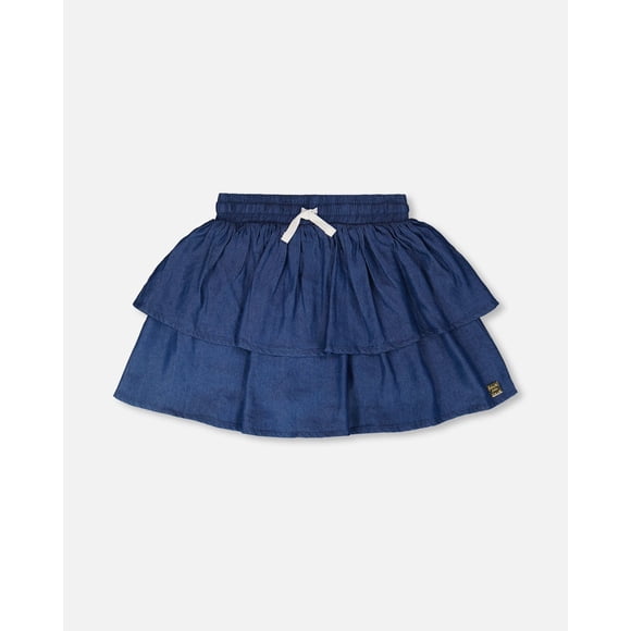 Deux Par Deux Jupe-Short en Chambray Bleu