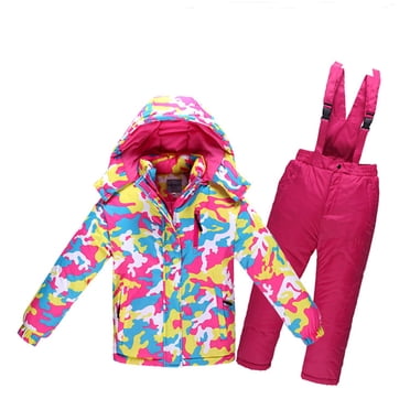 LSLJS Kids Baby Girls Boys Winter Camouflage Snowsuit Children's Ski Clothing Suit Kids Winter Wear Down Jacket Ski Jacket & Snow Bib Pants Ski Suit Sets