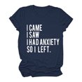 thumbnail image 2 of B91xZ T-Shirts pour Femmes Manches Courtes Tuniques Fluides Grande Taille Col Rond Blouse Tee, Marine L, 2 of 4