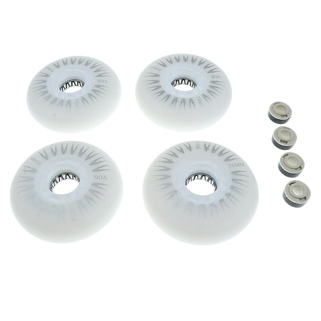 Almencla 4 Pcs Lumières DEL Antidérapantes avec Roues de Remplacement pour Patins à Roues Alignées Clignotantes 76 mm