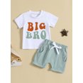 thumbnail image 3 of xiaxaixu Big Brother Little Brother Matching Outfits, Short Sleeve Letter Print T-Shirt + Shorts Set, 3 of 9