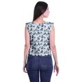 thumbnail image 3 of Moomaya Hauts Sans Manches en Jersey de Coton à Volants pour Femmes Blouse d'Été Imprimée pour Femmes, 3 of 4