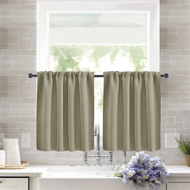 PRETXORVE Solid Color Curtains Living Room Bedroom Kitchen Partition Curtains Home Curtains