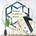 thumbnail image 4 of Designart 'Splash Blue Indigo' Modern Round Wall Mirror - Hexagon Star 32x32, 4 of 4