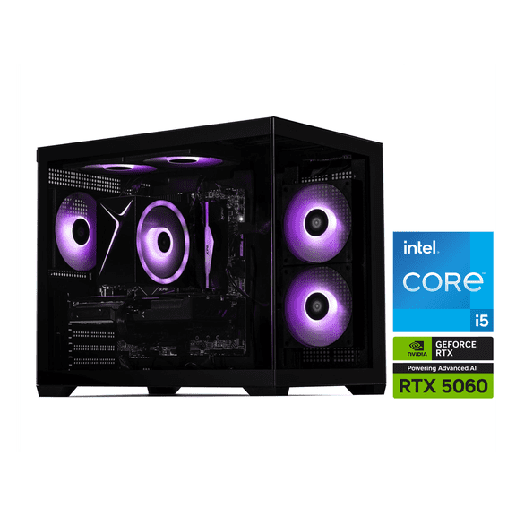 STORMCRAFT Gaming PC SIRIUS Intel Core i5-14400F NVIDIA GeForce RTX 5060 – AI Powered 16GB 3200MHz RGB 1TB NVMe SSD 650W PSU Windows 11 Home - SI1440FBB-560N2