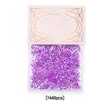 thumbnail image 2 of 1440 Pieces Glass Crystal Set Flat Back Excellent Gloss Nail Art Rhinestones DIY Handcraft Manicure Accessories Card Making Purple, 2 of 6
