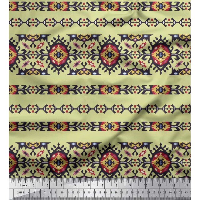 Soimoi Rayon Fabric Aztec Southwestern Decor Fabric Printed Yard 42 Inch Wide