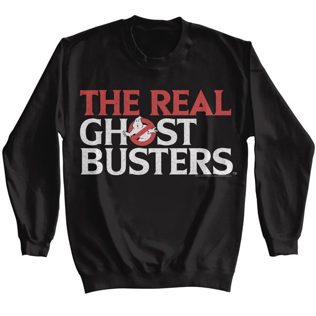 The Real Ghostbusters Logo Black Adult Sweatshirt