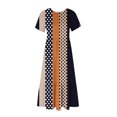thumbnail image 3 of Ovzne Robes d'Été pour Femmes Robe de Plage Mode pour Femmes Manches Longues Col Rond T-Shirt Imprimé Blouse Ample Robe Robe de Printemps Manches Courtes Imprimée Liquidation, 3 of 4