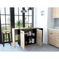 thumbnail image 4 of FM FURNITURE Aspen Kitchen Island with 2 Shelves Engineered Wood Brown, 4 of 9