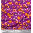 thumbnail image 1 of Soimoi Modal Satin Fabric Leaves,Floral & Pumpkin Vegetable Print Fabric by Yard 42 Inch Wide, 1 of 3