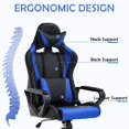 thumbnail image 3 of Video Gaming Chair, PU Leather Racing Chair, Ergonomic Office Chairs High Back Gamer Chair Computer Desk Chairs Lumbar Support with Arms Swivel Chair  for Adults(Blue), 3 of 6