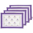 thumbnail image 1 of Vargottam Napperons - Napperon pour Table à Manger, Ensemble de 4 - Serviette en Coton Imprimée et Réversible - Napperons d'Intérieur pour Maison et Cuisine Table à Manger - Asiatique (Violet), 1 of 5