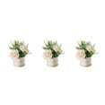 thumbnail image 1 of relayinert Simulation Flower Set Low Maintenance Easy To Clean Fake Peony Silk Hydrangea Flower Silk Artificial Flowers With Vase rose white 3Set, 1 of 6