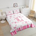 thumbnail image 4 of Erosebridal Ensemble de Literie Lettre Initiale L, Couette Monogrammée, Décor Nœud Kawaii, Réversible 2 Pcs, 4 of 8