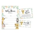 thumbnail image 1 of Inkdotpot Set Of 30Safari Jungle Animals Baby Shower Invitations-Diaper Raffle Tickets And Baby Shower Book Request Cards Invites Its A Boy Its A Girl, 1 of 7