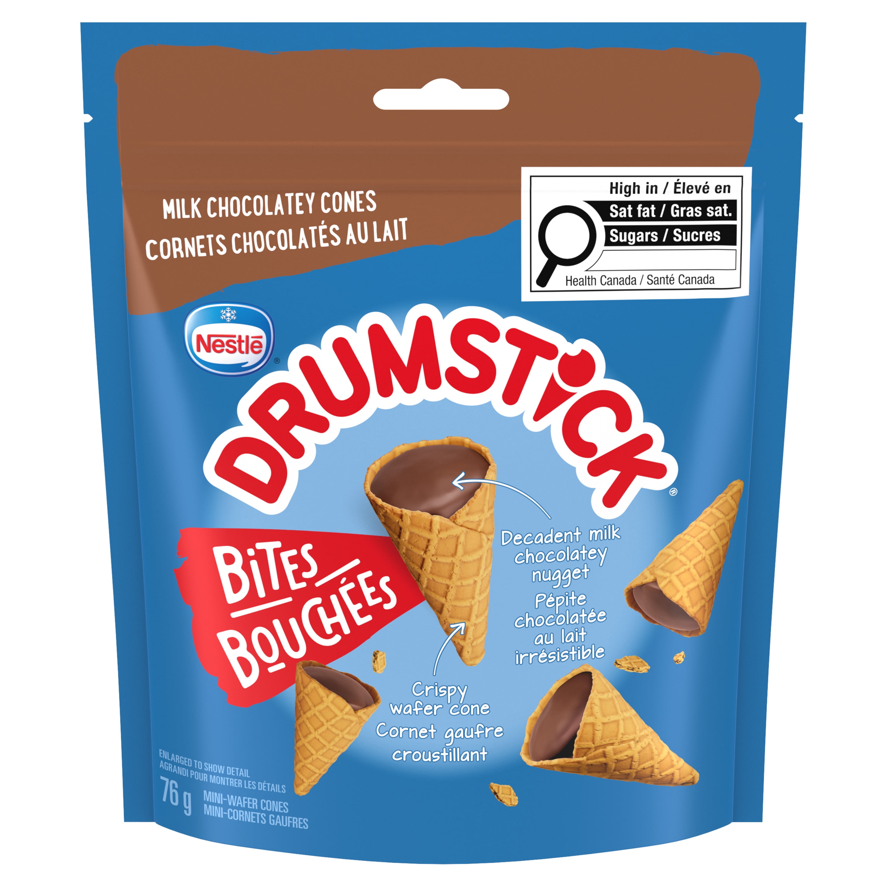 DRUMSTICK Bites, Decadent Milk Chocolatey Mini Wafer Cone Bites, For Snacks
