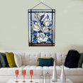 thumbnail image 4 of Stained Hangings, Decorative Flower Stained Glass Window, Handcrafted Stained , White flowers, 4 of 7