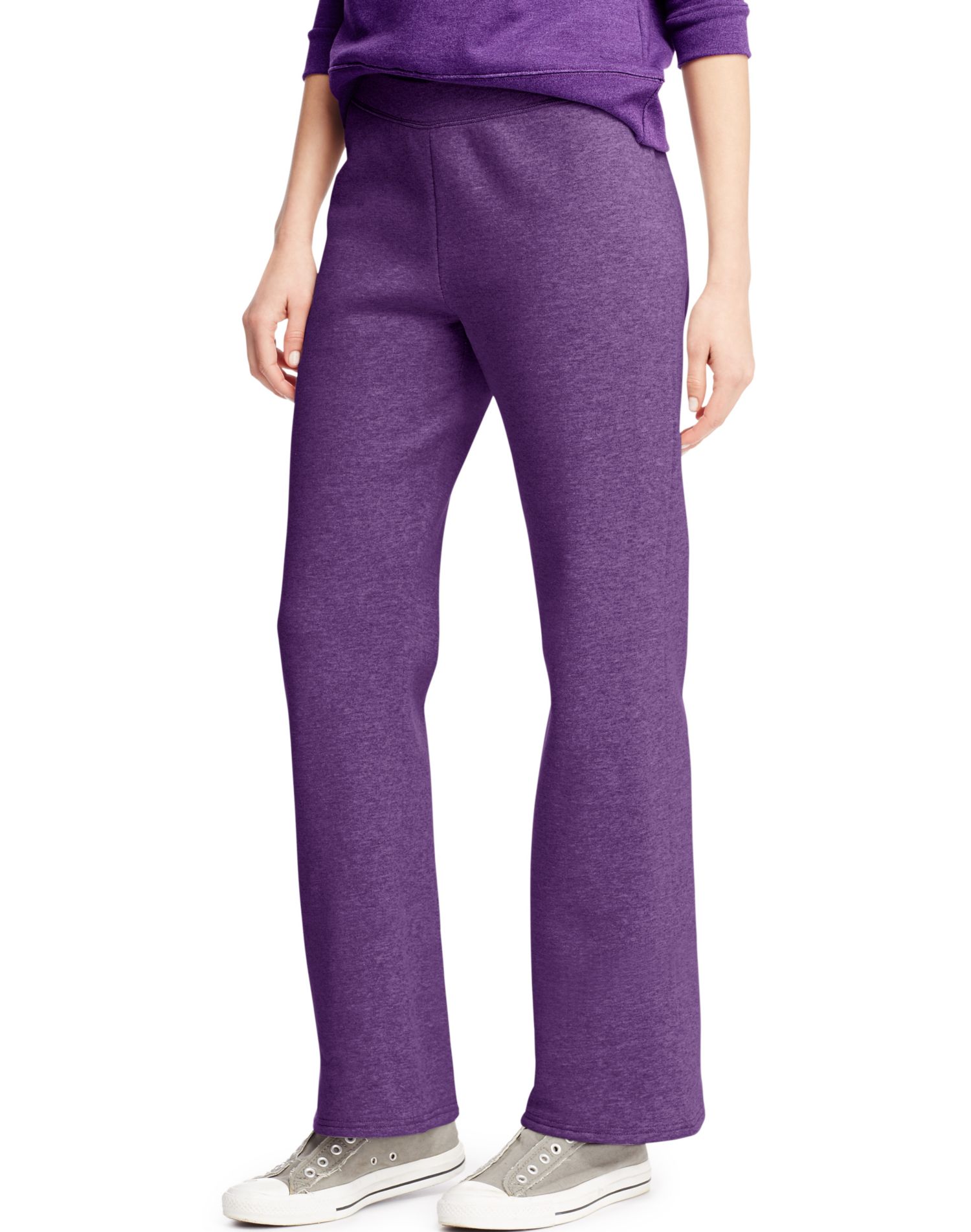 Hanes Womens ComfortSoft EcoSmart Open Leg Fleece Sweatpants, S