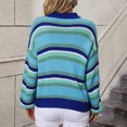 thumbnail image 4 of Yuyuzo Women Sweater Long Sleeve Round Neck Patchwork Color-Block Pullover Fashion Striped Sweater Blouse, 4 of 6