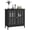 Black, variant on kleankin Modern Kitchen Storage Sideboard with Clear Doors and Shelves