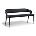 thumbnail image 1 of Meridian Furniture Destiny Black Vegan Leather Bench, 1 of 15