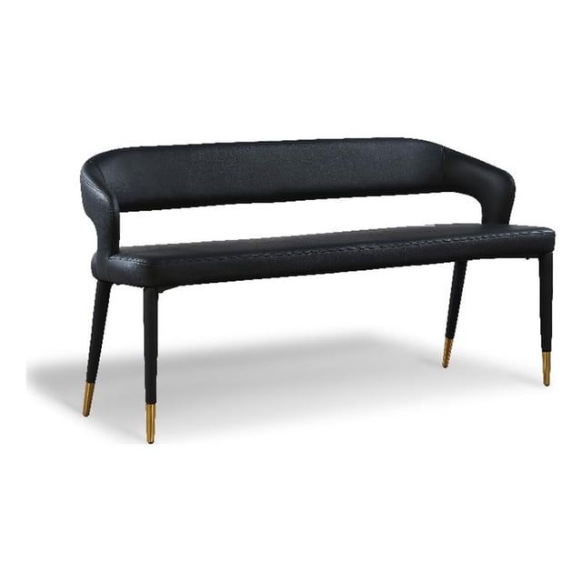 Meridian Furniture Destiny Black Vegan Leather Bench