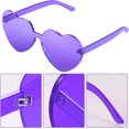thumbnail image 3 of ORUYROP Heart Shape Sunglasses Rimless Transparent Heart Glasses Colorful Party Favors, 3 of 7