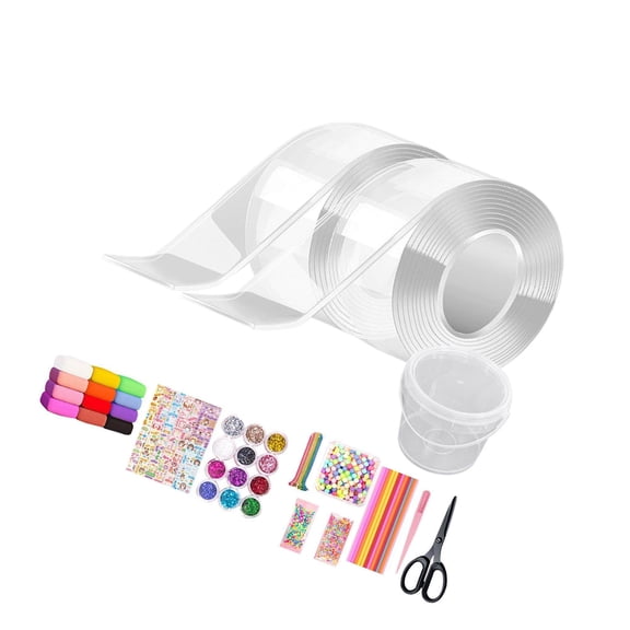 Bulles Soufflées Ruban Double Face pour la Maison Balle Haute Adhérence Imperméable Décoration de Salle de Bain Enfants Adultes 2 Pcs avec Seau