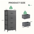 thumbnail image 3 of EDX Commode à 4 Tiroirs pour Chambre, Organisateur de Rangement en Tissu Armoire Étroite Table d'Appoint, Gris, 3 of 9