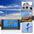 thumbnail image 4 of Labymos Contrôleur de Charge Solaire 30A 12V / 24V PWM Régulateur Intelligent avec USB 5V 2.5A, 4 of 8