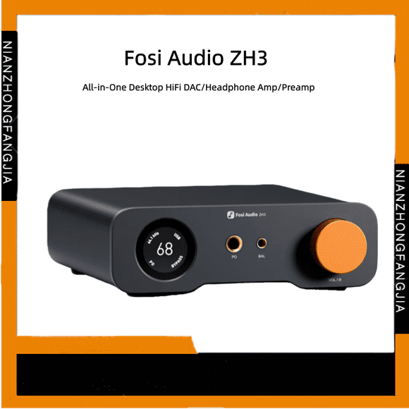 Fosi Audio ZH3 DAC Headphone Amp, Fully Balanced Preamp with AKM4493SEQ XMOS XU316 PCM 768kHz for Amplifiers, USB/Optical/COAX/RCA/12V Trigger Input, XLR/RCA/4.4mm/6.35mm Output with Remote
