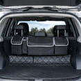 thumbnail image 3 of Car Rear Seat Storage Hanging Bag Backseat Trunk Organizer Hanging Organizer Foldable Cargo Storage Bag  Adjustable Strap Durable  Fit for Most Vehicles, 3 of 9