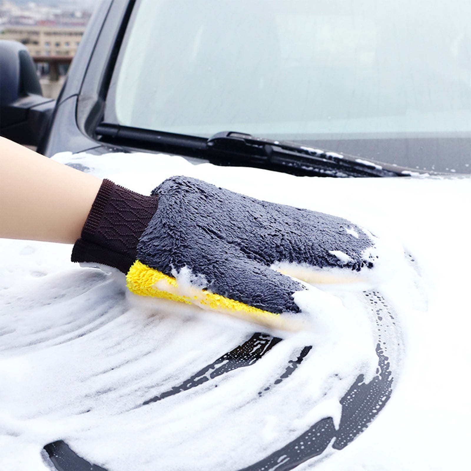 TIMIFIS Cleaning Wipes Fleece Dusting Gloves Cleaning Gloves Flexible No Shedding Cleaning Glove Wipes for Car Other Exterior Accessories