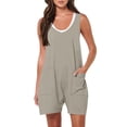 thumbnail image 2 of Gspmoly Shorts de Course pour Femmes, Combinaison-Short d'Été pour Femmes avec Poches et Bretelles, Pantalon à Bretelles, Shorts de Randonnée pour Femmes, Aubaines Prime, Gris m, 2 of 7