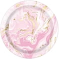 thumbnail image 2 of Unique Industries' Pink Marble Round 9" Dinner Plates, 8ct, 2 of 3