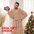 thumbnail image 4 of Men's Bathrobe with Hood, Soft Long Towel Robe for Men - Super Absorbent Quick Dry yet Warm, 4 of 6