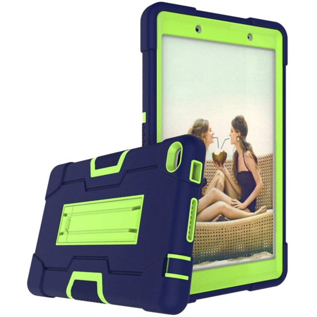 Mignova for Lenovo Tab E8/TB8304F 8.0 Inch Tablet Case,Heavy Duty Shockproof Hybrid Rugged Hard Armor Full Body Protective Case with Built-in Stand for Lenovo Tab E8/TB8304F 8.0 Inch(Navy/Green)